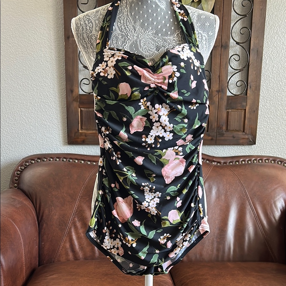 Floral Halter Swimsuit